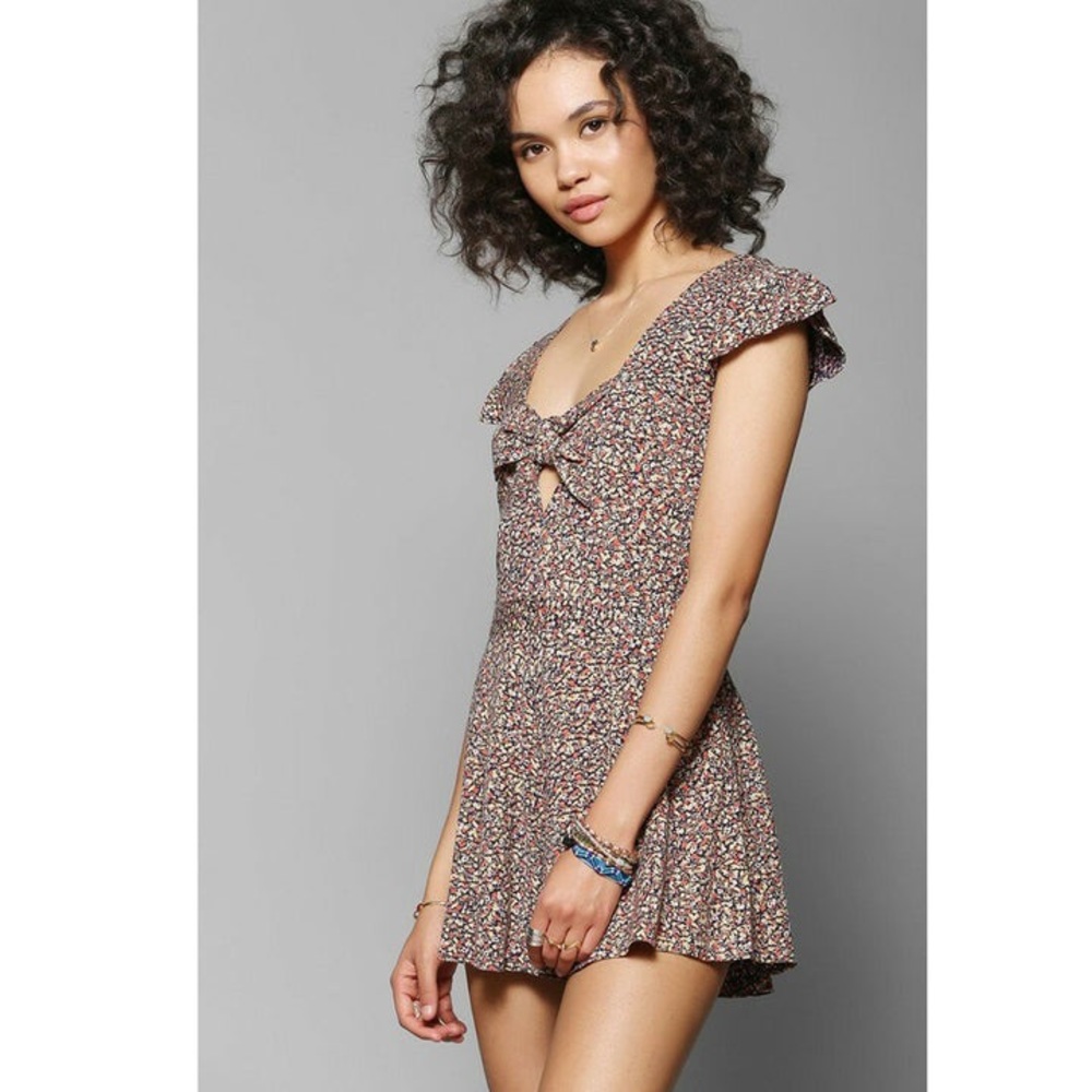Kimchi Blue Urban Outfitters Smocked-Back Romper Dress